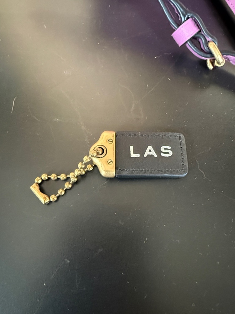 Purple Mini Tote Handbag with Black Handles - Picture 13 of 13